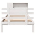 vidaXL Lit bibliothèque sans matelas blanc 75x190cm bois de pin massif