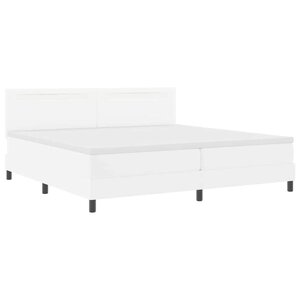 vidaXL Cadre de lit avec matelas Blanc 200 x 200 cm Faux cuir