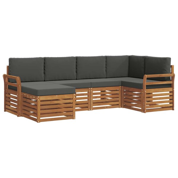 vidaXL Ensemble de canapé d'angle 6 Pièces Naturel et Anthracite