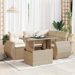 vidaXL Salon de jardin avec coussins 5 Pièces beige résine tressée