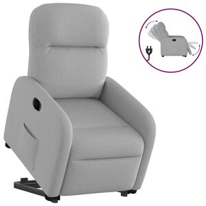 vidaXL Fauteuil inclinable électrique gris nuage tissu