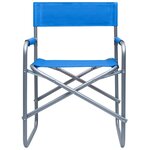 vidaXL Chaises de metteur en scène lot de 2 Acier Bleu