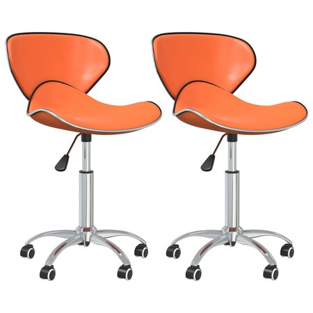 vidaXL Chaises à manger pivotantes lot de 2 orange similicuir