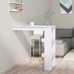vidaXL Table bar mural Blanc Brillant 102x45x103 5cm Bois d'ingénierie