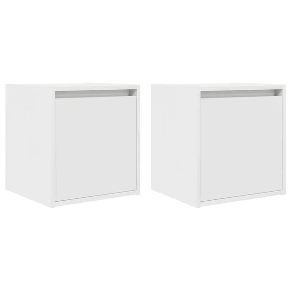 vidaXL Tables de chevet murales 2 Pièces blanc 38x34x40 cm