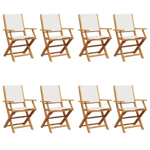 vidaXL Chaises de jardin pliantes lot de 8 tissu et bois massif