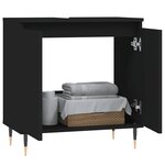 vidaXL Armoire de salle de bain noir 58x33x60 cm bois d'ingénierie