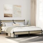 vidaXL Cadre de lit en métal sans matelas chêne sonoma 193x203 cm