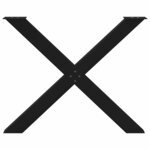 vidaXL Pieds de table à manger en forme de X  3 pièces  noir  90 x (72-73) cm  acier