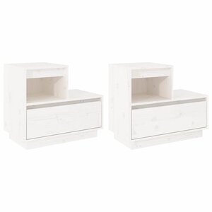 vidaXL Tables de chevet 2 Pièces Blanc 60x34x51 cm Bois de pin solide