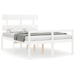 vidaXL Lit pour personne âgée sans matelas blanc bois massif