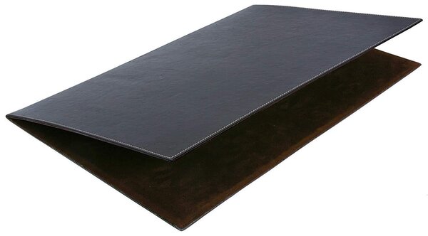 Sous-main double ouvrant 'Elyane' 40x60 cm polyuréthane piqûres sellier brun foncé SIGN