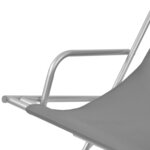 vidaXL Chaises inclinables de terrasse 2 Pièces Acier Gris