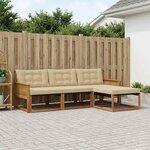 vidaXL Ensemble de canapés d'extérieur 4 Pièces Naturel et Beige
