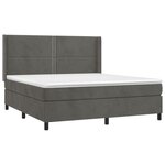 vidaXL Sommier à lattes de lit matelas et LED Gris foncé 160x200 cm