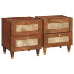 vidaXL Tables de chevet avec tiroir 2 Pièces 40 x 33.5 x 46 cm
