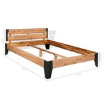 vidaXL Cadre de lit sans matelas bois d'acacia massif acier 152x203 cm