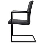 vidaXL Chaises à manger cantilever lot de 4 noir similicuir