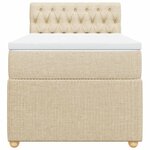 vidaXL Sommier à lattes de lit avec matelas Crème 90x200 cm Tissu