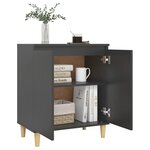 Vidaxl buffet avec pieds en bois massif gris 60x35x70 cm aggloméré