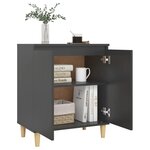 vidaXL Buffet avec pieds en bois massif Gris 60x35x70 cm Aggloméré