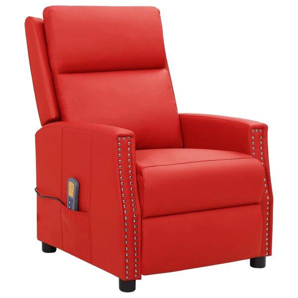 vidaXL Fauteuil de massage Rouge Similicuir