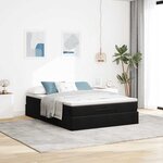 VidaXL Cadre de lit ottoman avec matelas noir 140x200 cm velours
