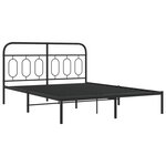vidaXL Cadre de lit métal sans matelas avec tête de lit noir 140x200cm