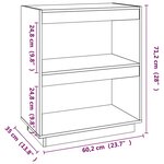 vidaXL Bibliothèque Blanc 60x35x71 cm Bois de pin massif