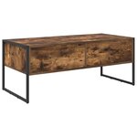 vidaXL Table basse Chêne Fumé 100 x 46 x 40 cm Bois d'ingénierie