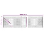 vidaXL Clôture à mailles losangées avec bride anthracite 0 8x10 m