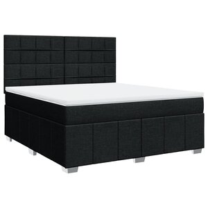 vidaXL Sommier à lattes de lit avec matelas Noir 180x200 cm Tissu