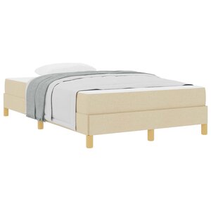 vidaXL Lit à ressorts avec matelas Crème 120 x 190 cm tissu