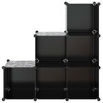 vidaXL Organisateur de rangement cube avec 6 compartiments Noir