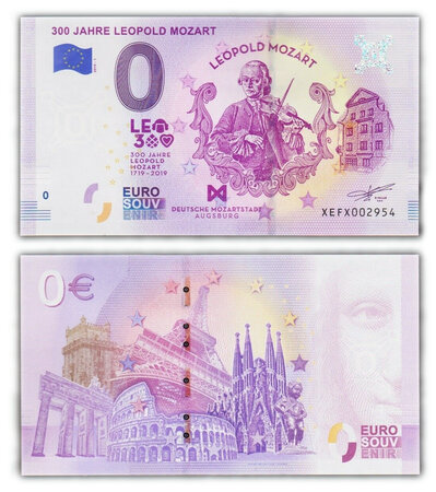 Billet de Collection 0 Euro souvenir 2019 - 300 Jahre Léopold Mozart - Allemagne - Neuf