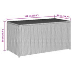 vidaXL Boîte de rangement de jardin résine tressée 100x50x50 cm gris