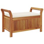 vidaXL Banc de rangement de jardin avec coussin 91 cm Bois d'acacia