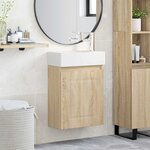 vidaXL Meuble de salle de bain avec robinet Chêne Sonoma