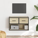 vidaXL Meuble TV chêne sonoma 60x31x39 5 cm bois d'ingénierie et métal