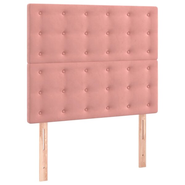 vidaXL Tête de lit Rose 100x5x118/128 cm Velours