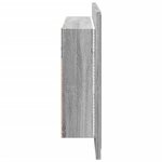 vidaXL Armoire de salle de bain à miroir LED sonoma gris 90x12x45 cm
