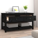vidaXL Table basse Noir 102x49x55 cm Bois massif de pin