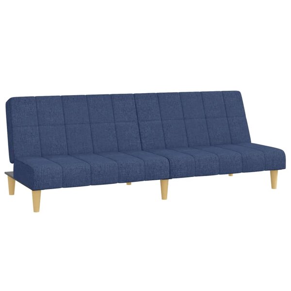 vidaXL Canapé-lit à 2 places bleu tissu