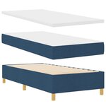 Lit Box Spring vidaXL avec Matelas - Bleu - 90x190 cm - Tissu