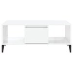 vidaXL Table basse Blanc brillant 90x50x36 5 cm Bois d'ingénierie