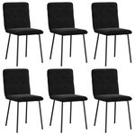 vidaXL Chaises à manger lot de 6 noir velours