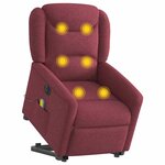 vidaXL Fauteuil inclinable de massage électrique Rouge bordeaux Tissu