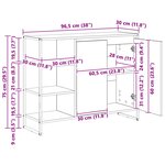 vidaXL Meuble d'appoint Chêne artisan 96 5 x 30 x 75 cm