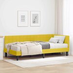 vidaXL Cadre de lit d'angle avec matelas 2 Pièces Jaune Velours
