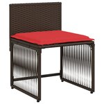 vidaXL Ensemble à manger de jardin et coussins 7 Pièces marron poly rotin